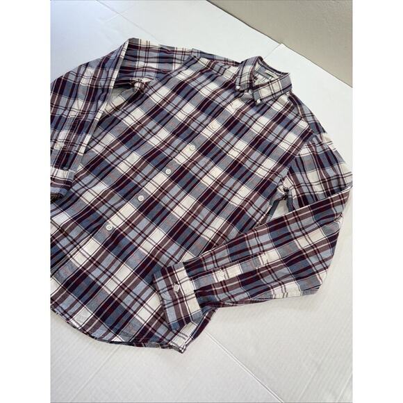 Sewn For J. Crew Cotton Classic Plaid Button-Up Shirt Men’s Blue White Red Sz S - Picture 5 of 12